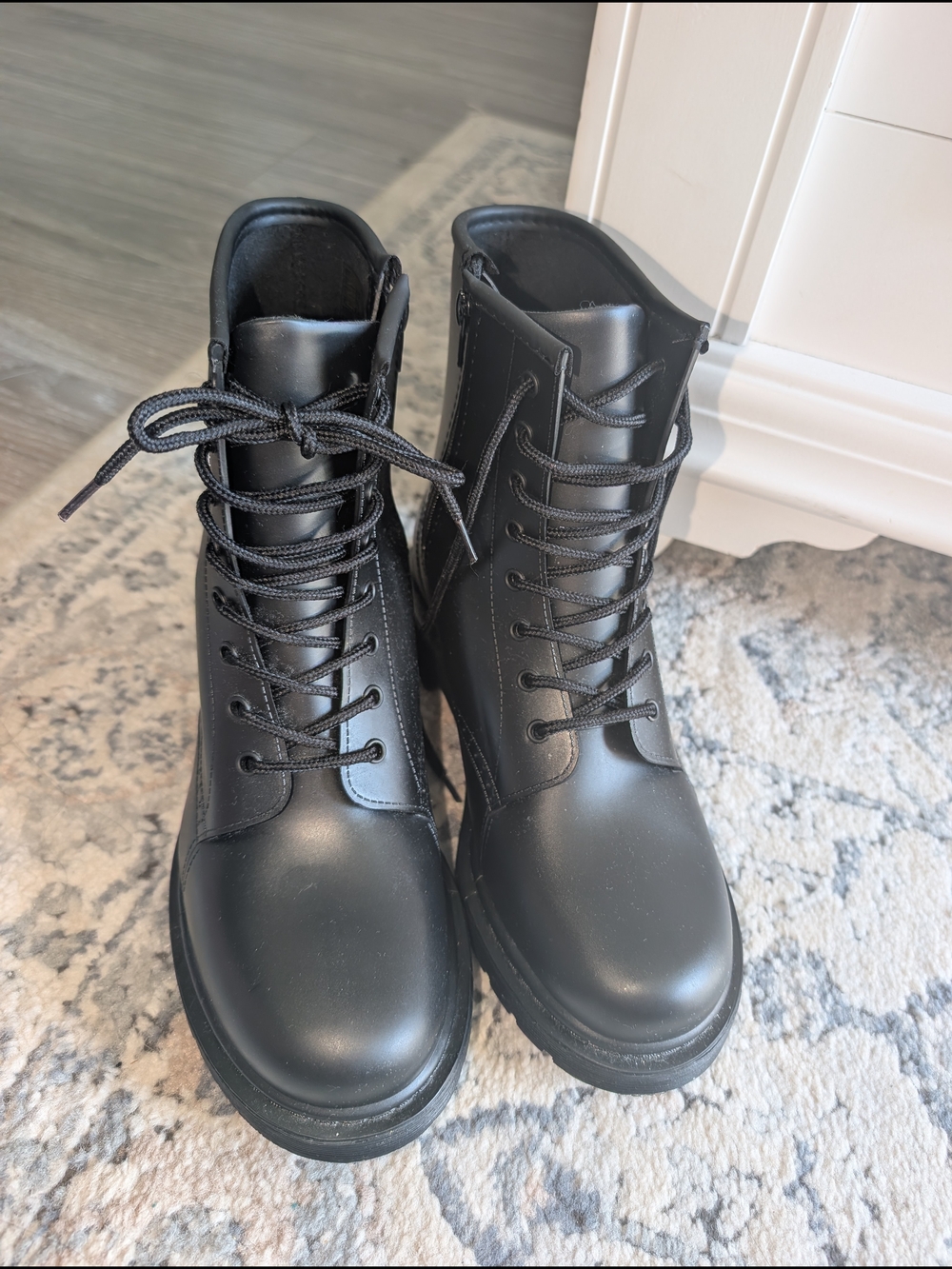 NWOT Women's Black Combat Rain Boots